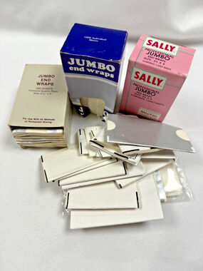 Vintage Sally Beauty Jumbo End Wraps Hair Perm Papers Salon Supply Lot 80s
